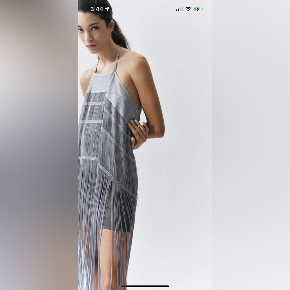 Zara fringed mini dress XL